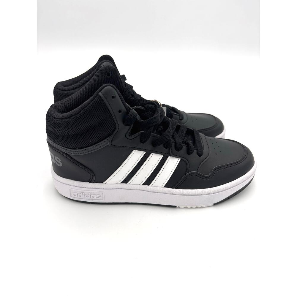 Adidas Hoops 3.0 Mid Core Black-Cloud White  Kids' Shoes GW0402  Size 4